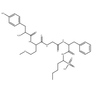 L-Tyrosyl-D-methionylglycyl-N-(1-sulfopentyl)-L-phenylalaninamide Structure