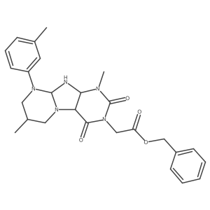 benzyl 2-[1,7-dimethyl-9-(3-methylphenyl)-2,4-dioxo-6,7,8,9a,10,10a-hexahydro-4aH-purino[7,8-a]pyrimidin-3-yl]acetate结构式