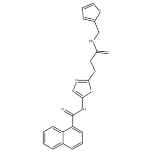 N-(5-((2-((furan-2-ylmethyl)amino)-2-oxoethyl)thio)-1,3,4-thiadiazol-2-yl)-1-naphthamide结构式