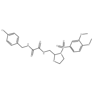N'-[(4-chlorophenyl)methyl]-N-[[3-(3,4-dimethoxyphenyl)sulfonyloxazolidin-2-yl]methyl]oxamide Structure