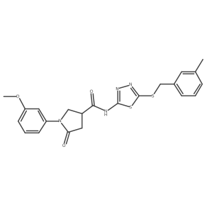1-(3-methoxyphenyl)-N-(5-((3-methylbenzyl)thio)-1,3,4-thiadiazol-2-yl)-5-oxopyrrolidine-3-carboxamide结构式