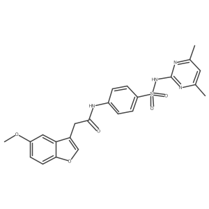 N-{4-[(4,6-dimethylpyrimidin-2-yl)sulfamoyl]phenyl}-2-(5-methoxy-1-benzofuran-3-yl)acetamide结构式