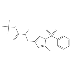tert-butyl{[5-bromo-1-(phenylsulfonyl)-1H-pyrrol-3-yl]methyl}methylcarbamate结构式