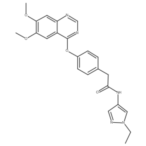 n-(1-Ethylpyrazol-4-yl)-2-[4-(6,7-dimethoxyquinazolin-4-yloxy)phenyl]acetamide Structure