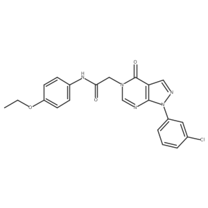 2-(1-(3-chlorophenyl)-4-oxo-1H-pyrazolo[3,4-d]pyrimidin-5(4H)-yl)-N-(4-ethoxyphenyl)acetamide结构式