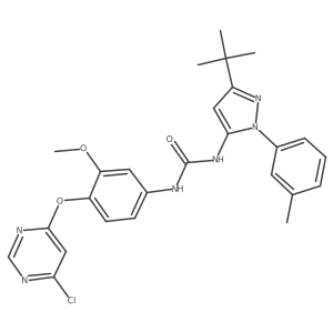 1-(5-tert-Butyl-2-m-tolyl-2H-pyrazol-3-yl)-3-[4-(6-chloro-pyrimidin-4-yloxy)-3-methoxy-phenyl]-urea Structure