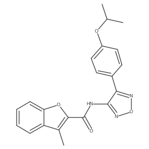 3-methyl-N-{4-[4-(propan-2-yloxy)phenyl]-1,2,5-oxadiazol-3-yl}-1-benzofuran-2-carboxamide结构式
