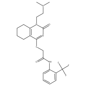 2-((1-(2-(dimethylamino)ethyl)-2-oxo-1,2,5,6,7,8-hexahydroquinazolin-4-yl)thio)-N-(2-(trifluoromethyl)phenyl)acetamide Structure