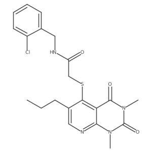 N-(2-chlorobenzyl)-2-((1,3-dimethyl-2,4-dioxo-6-propyl-1,2,3,4-tetrahydropyrido[2,3-d]pyrimidin-5-yl)thio)acetamide结构式