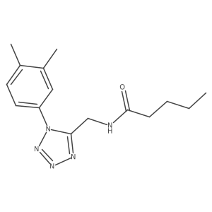 N-((1-(3,4-dimethylphenyl)-1H-tetrazol-5-yl)methyl)pentanamide Structure