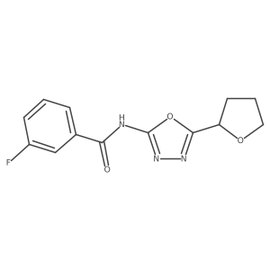 3-fluoro-N-(5-(tetrahydrofuran-2-yl)-1,3,4-oxadiazol-2-yl)benzamide Structure