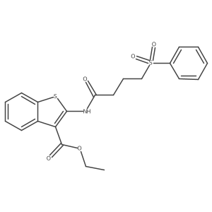 Ethyl 2-(4-(phenylsulfonyl)butanamido)benzo[b]thiophene-3-carboxylate Structure