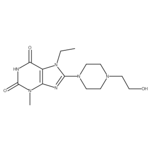 7-ethyl-8-(4-(2-hydroxyethyl)piperazin-1-yl)-3-methyl-1H-purine-2,6(3H,7H)-dione Structure