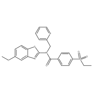 4-(ethylsulfonyl)-N-(5-methoxybenzo[d]thiazol-2-yl)-N-(pyridin-2-ylmethyl)benzamide结构式
