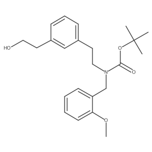 {2-[3-(2-Hydroxy-ethyl)-phenyl]-ethyl}-(2-methoxy-benzyl)-carbamic acid tert-butyl ester结构式