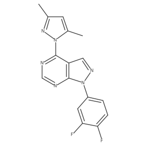 1-(3,4-difluorophenyl)-4-(3,5-dimethyl-1H-pyrazol-1-yl)-1H-pyrazolo[3,4-d]pyrimidine Structure