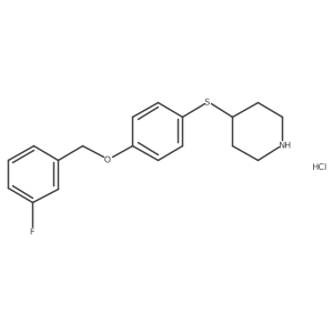 4-({4-[(3-Fluorobenzyl)oxy]phenyl}sulfanyl)piperidine hydrochloride结构式