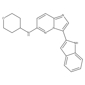 3-(1h-Indol-2-yl)-n-(tetrahydro-2h-pyran-4-yl)imidazo[1,2-b]pyridazin-6-amine结构式