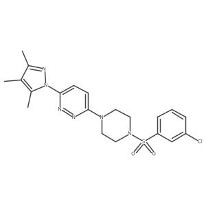 3-[4-(3-chlorobenzenesulfonyl)piperazin-1-yl]-6-(3,4,5-trimethyl-1H-pyrazol-1-yl)pyridazine结构式