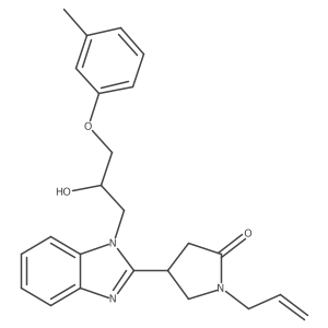 1-allyl-4-(1-(2-hydroxy-3-(m-tolyloxy)propyl)-1H-benzo[d]imidazol-2-yl)pyrrolidin-2-one Structure