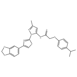 N-(1-(4-(benzo[d][1,3]dioxol-5-yl)thiazol-2-yl)-3-methyl-1H-pyrazol-5-yl)-2-(4-isopropylphenoxy)acetamide Structure