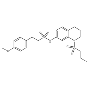 2-(4-methoxyphenyl)-N-(1-(propylsulfonyl)-1,2,3,4-tetrahydroquinolin-7-yl)ethanesulfonamide结构式
