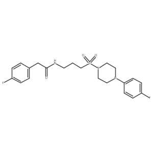2-(4-fluorophenyl)-N-(3-((4-(4-fluorophenyl)piperazin-1-yl)sulfonyl)propyl)acetamide结构式