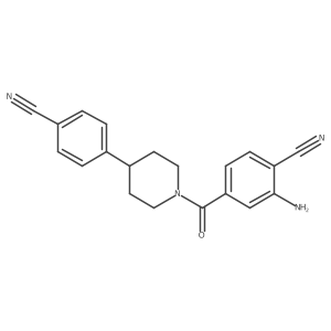 2-Amino-4-[4-(4-cyanophenyl)piperidine-1-carbonyl]benzonitrile结构式