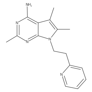 2,5,6-trimethyl-7-[2-(pyridin-2-yl)ethyl]-1H,4H,7H-pyrrolo[2,3-d]pyrimidin-4-imine结构式