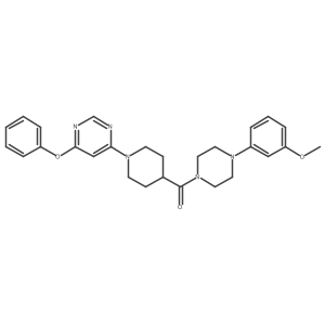 (4-(3-Methoxyphenyl)piperazin-1-yl)(1-(6-phenoxypyrimidin-4-yl)piperidin-4-yl)methanone Structure