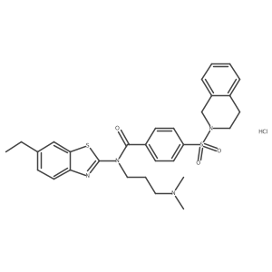 N-[3-(dimethylamino)propyl]-N-(6-ethyl-1,3-benzothiazol-2-yl)-4-(1,2,3,4-tetrahydroisoquinoline-2-sulfonyl)benzamide hydrochloride结构式