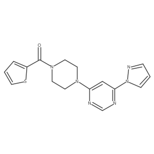 (4-(6-(1H-pyrazol-1-yl)pyrimidin-4-yl)piperazin-1-yl)(thiophen-2-yl)methanone Structure