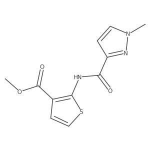 methyl 2-(1-methyl-1H-pyrazole-3-carboxamido)thiophene-3-carboxylate结构式