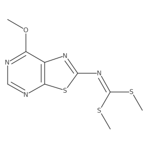 Dimethyl (7-methoxythiazolo[5,4-d]pyrimidin-2-yl)carbonimidodithioate结构式