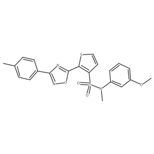 N-(3-methoxyphenyl)-N-methyl-2-[3-(4-methylphenyl)-1,2,4-oxadiazol-5-yl]thiophene-3-sulfonamide结构式