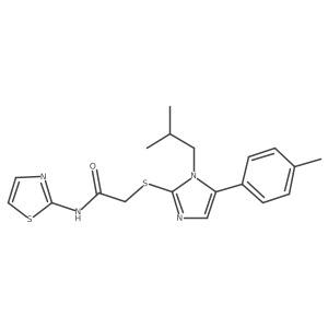 2-((1-isobutyl-5-(p-tolyl)-1H-imidazol-2-yl)thio)-N-(thiazol-2-yl)acetamide Structure