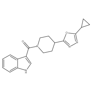 (4-(5-cyclopropyl-1,3,4-oxadiazol-2-yl)piperidin-1-yl)(1H-indol-3-yl)methanone Structure