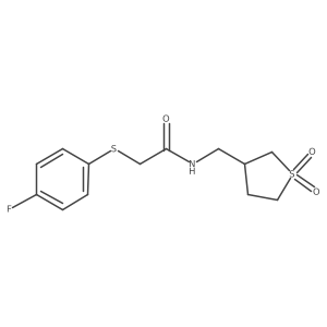 N-((1,1-dioxidotetrahydrothiophen-3-yl)methyl)-2-((4-fluorophenyl)thio)acetamide结构式