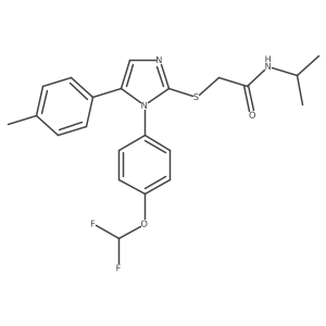 2-((1-(4-(difluoromethoxy)phenyl)-5-(p-tolyl)-1H-imidazol-2-yl)thio)-N-isopropylacetamide Structure