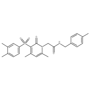 2-(3-((3,4-dimethylphenyl)sulfonyl)-4,6-dimethyl-2-oxopyridin-1(2H)-yl)-N-(4-methylbenzyl)acetamide结构式