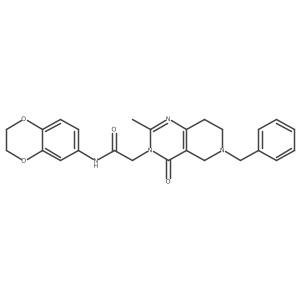 2-{6-benzyl-2-methyl-4-oxo-3H,4H,5H,6H,7H,8H-pyrido[4,3-d]pyrimidin-3-yl}-N-(2,3-dihydro-1,4-benzodioxin-6-yl)acetamide结构式