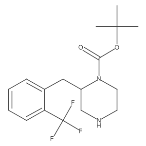 tert-Butyl (S)-2-(2-(trifluoromethyl)benzyl)piperazine-1-carboxylate Structure