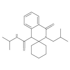 2'-isobutyl-{N}-isopropyl-1'-oxo-1',4'-dihydro-2'{H}-spiro[cyclohexane-1,3'-isoquinoline]-4'-carboxamide结构式