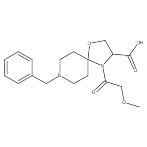 8-Benzyl-4-(2-methoxyacetyl)-1-oxa-4,8-diazaspiro[4.5]decane-3-carboxylic acid结构式