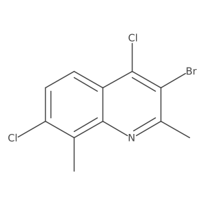 3-Bromo-4,7-dichloro-2,8-dimethylquinoline结构式
