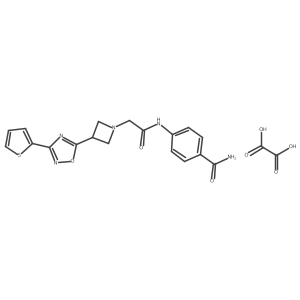 4-(2-(3-(3-(Thiophen-2-yl)-1,2,4-oxadiazol-5-yl)azetidin-1-yl)acetamido)benzamide oxalate结构式