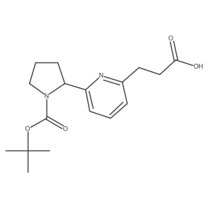 3-(6-(1-(tert-Butoxycarbonyl)pyrrolidin-2-yl)pyridin-2-yl)propanoic acid结构式