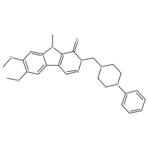 7,8-dimethoxy-5-methyl-3-[(4-phenylpiperazin-1-yl)methyl]-3,5-dihydro-4H-pyridazino[4,5-b]indol-4-one结构式