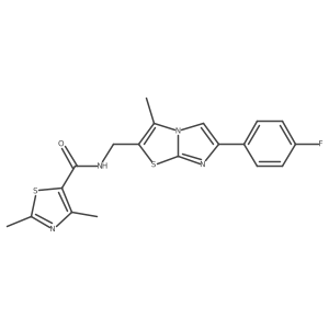 N-((6-(4-fluorophenyl)-3-methylimidazo[2,1-b]thiazol-2-yl)methyl)-2,4-dimethylthiazole-5-carboxamide结构式