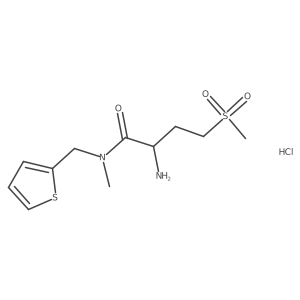 2-amino-4-methanesulfonyl-N-methyl-N-(thiophen-2-ylmethyl)butanamide hydrochloride Structure